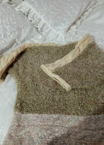 Bohem Tarz yarasa kol Bej Örgü Kazak. - Görsel 6