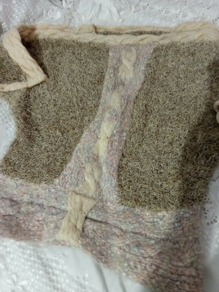 Bohem Tarz yarasa kol Bej Örgü Kazak. - Görsel 2