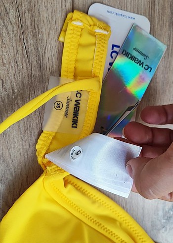 36 Beden Parlak Sarı Kadın Bikini Üstü