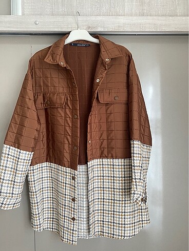 Kapitone ekose ceket - Görsel 3