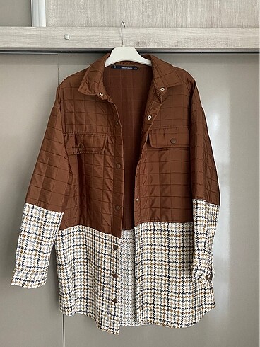 Kapitone ekose ceket - Görsel 4