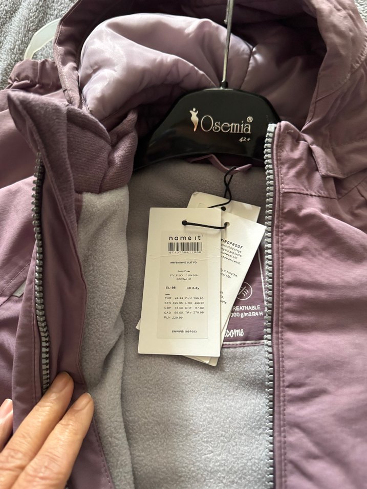 Mor Bebek Kayak Tulumu name ıt 2/3/4 yaş sıfır - Görsel 2