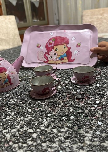  Beden pembe Renk Pembe Pastel Renkli Çaydanlık Seti