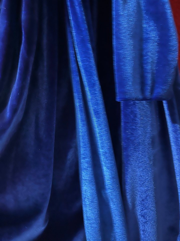 Koyu Mavi, Drapeli, Uzun Kollu Kadın Elbise abiye gece elbisesi - Görsel 4