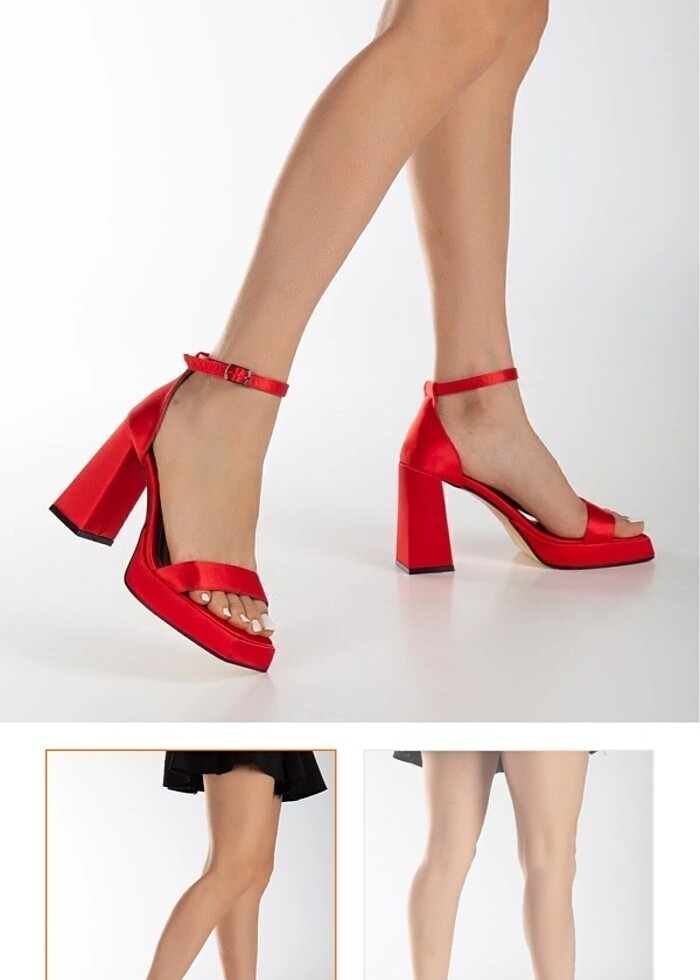 Kırmızı topuklu ayakkabı - Görsel 4