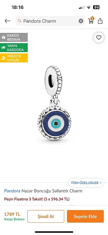 Pandora charm