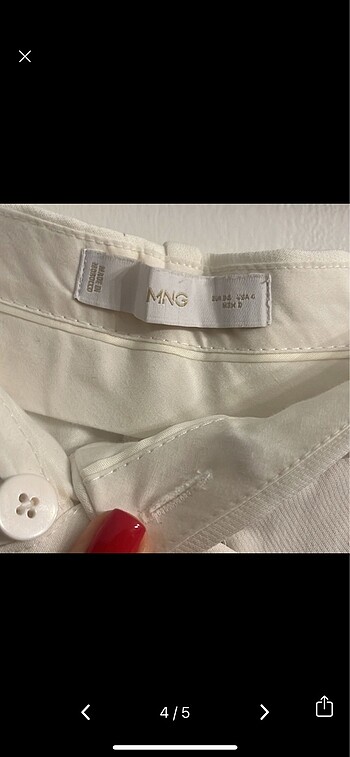 36 Beden beyaz Renk Mango pantolon