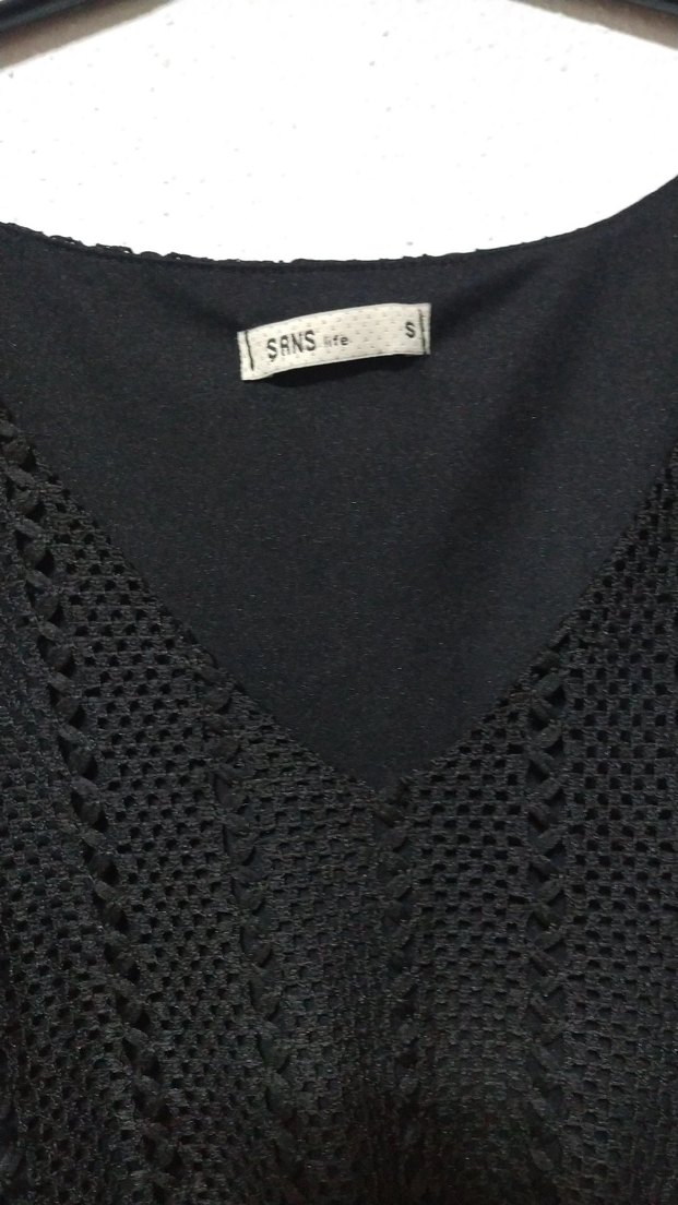 Dantel Detaylı Siyah Midi Elbise - Görsel 2