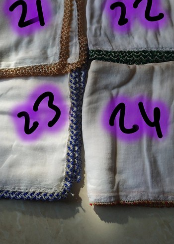 Kenarlı Beyaz Kadın Eşarp - Görsel 7