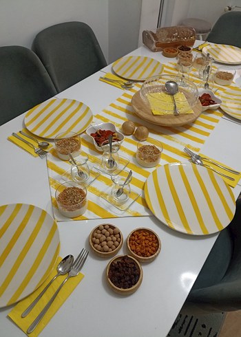 Kırmızı Çizgili Tabak Seti - Görsel 7