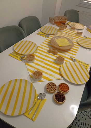 Kırmızı Çizgili Tabak Seti - Görsel 8