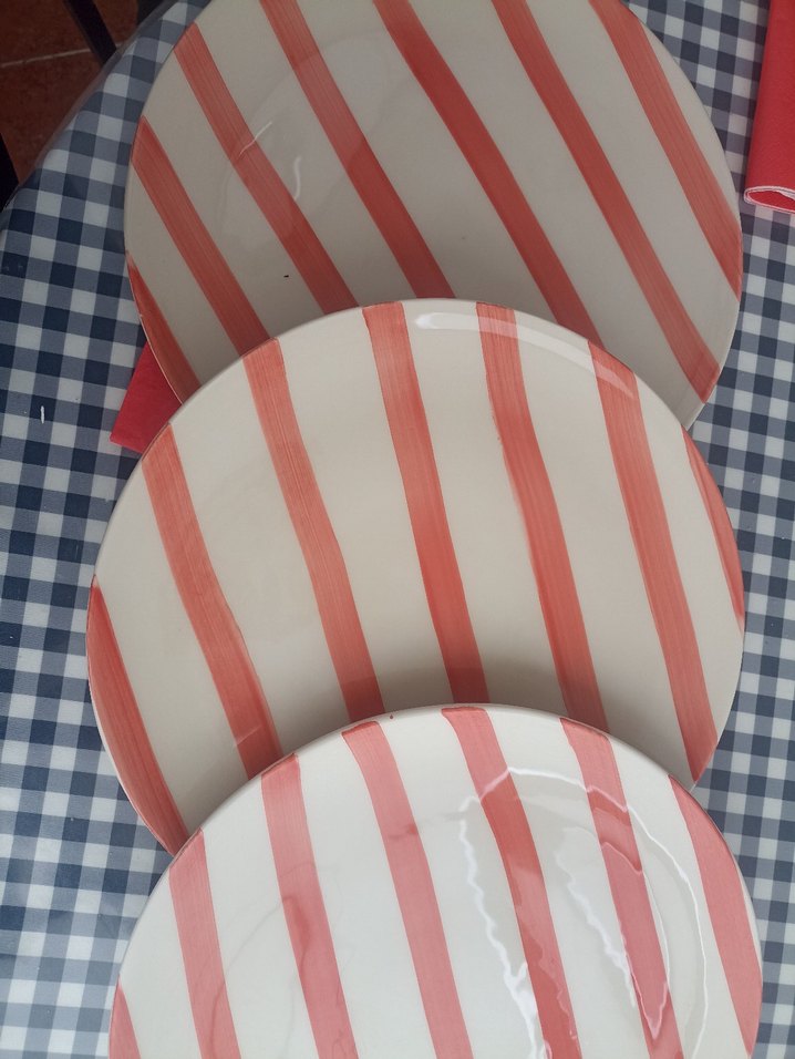 Kırmızı Çizgili Tabak Seti - Görsel 5