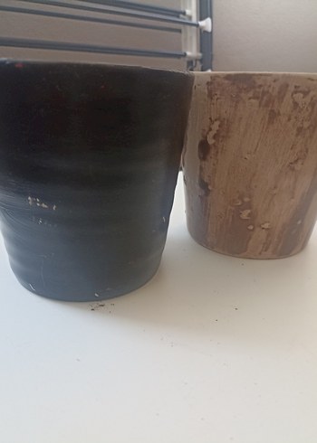 Antica Murrina Bej ve gri dokulu seramik saksı