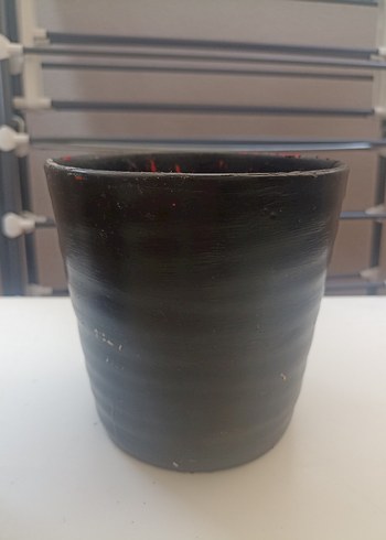 Beden Bej ve gri dokulu seramik saksı