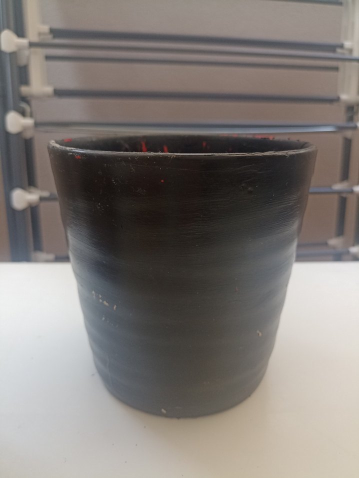 Bej ve gri dokulu seramik saksı - Görsel 3