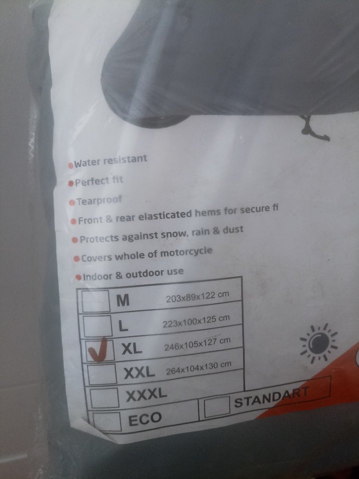 Gri MOTECH Motosiklet brandası - Görsel 2