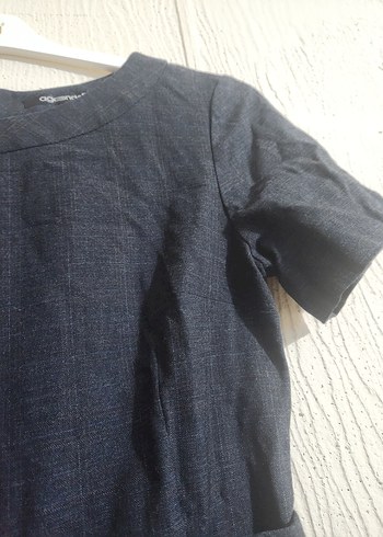 Kemerli Lacivert Midi Ofis Elbisesi - Görsel 3