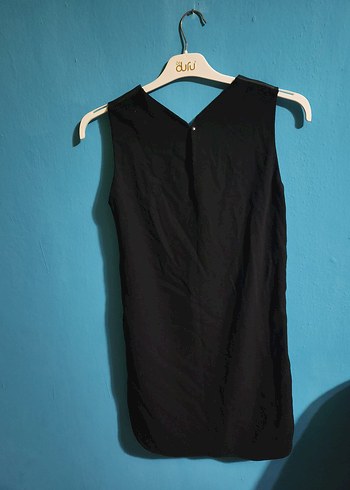 Deri Detay Siyah Kadın Mini Elbise - Görsel 5