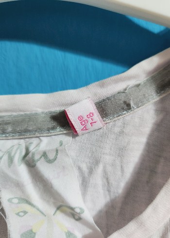 Kelebek Desenli Kız Çocuk Kolsuz Tişört - Görsel 2