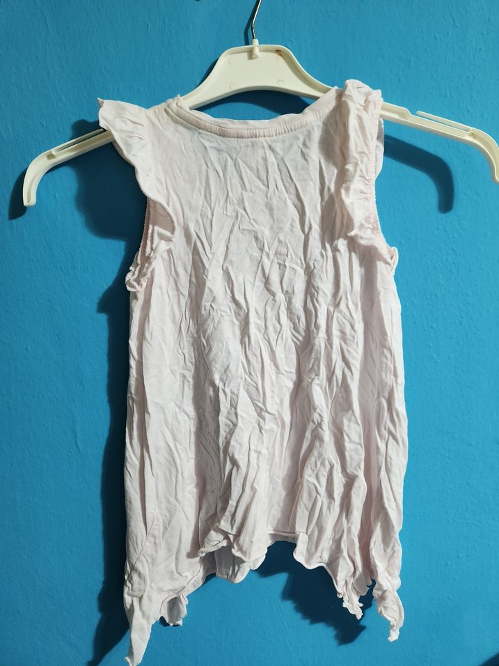 Kelebek Desenli Kız Çocuk Kolsuz Tişört - Görsel 3