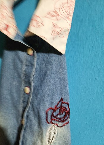 Kız Çocuk Kot Elbise Fırfırlı - Görsel 2