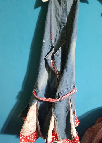 Kız Çocuk Kot Elbise Fırfırlı - Görsel 3