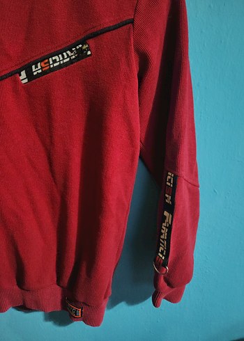 Erkek Çocuk Kırmızı Fermuarlı Sweatshirt - Görsel 2