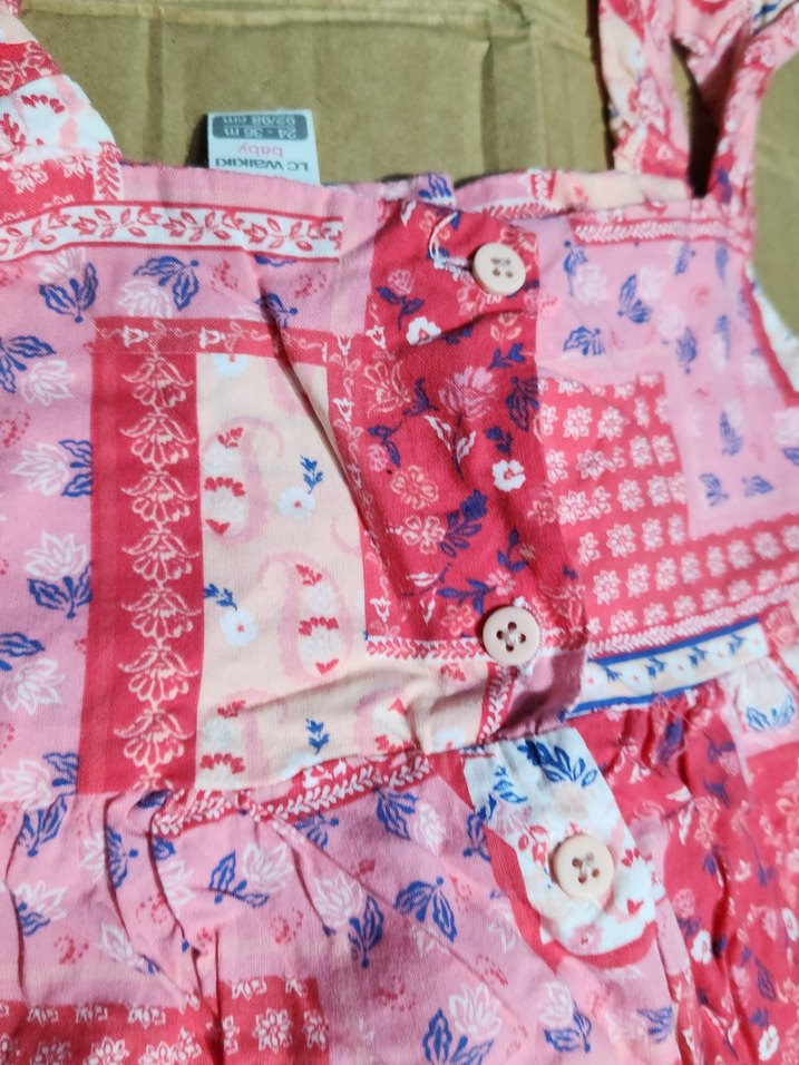 Kız Çocuk Pembe Fırfırlı Bohem Elbise - Görsel 2