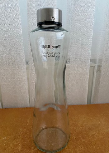 Bej ve Gri Cam Su Şişesi - Görsel 2