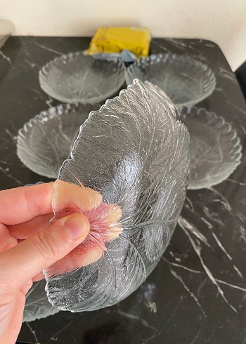 Nakışlı Bohem Tarzı Cam Tabak Seti - Görsel 6