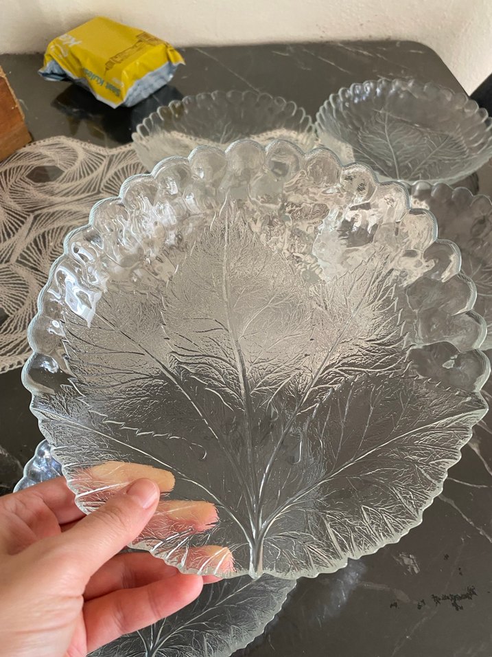 Nakışlı Bohem Tarzı Cam Tabak Seti - Görsel 5