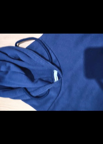 Lacivert Kapüşonlu Baskılı Kadın Sweatshirt - Görsel 3