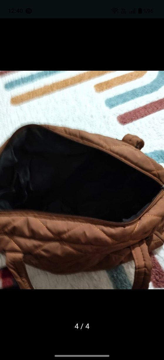 Kahverengi Kapitone Kadın Omuz Çantası - Görsel 4