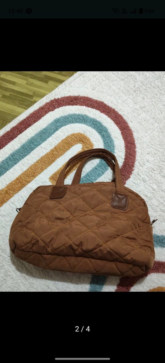 Kahverengi Kapitone Kadın Omuz Çantası - Görsel 2