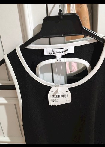 Siyah Mini Halter Yaka  Elbise - Görsel 2