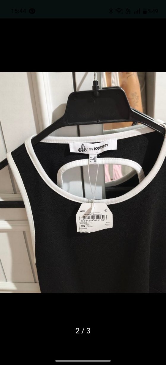 Siyah Mini Halter Yaka  Elbise - Görsel 2