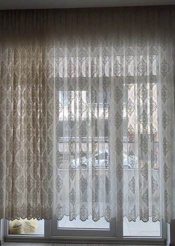 iki adet desenli Tül Perde - Görsel 2