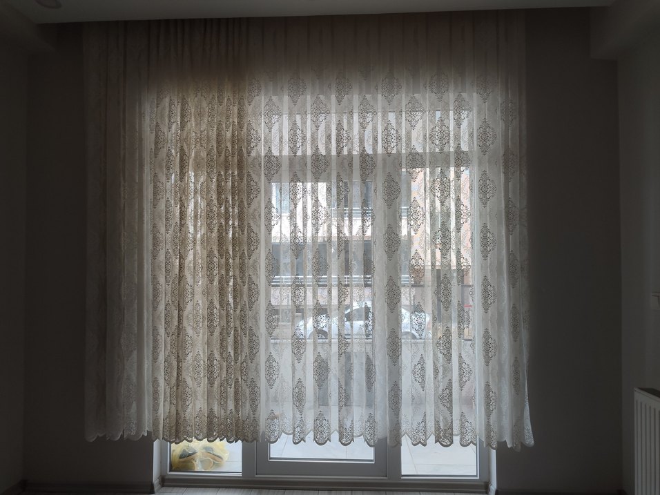 iki adet desenli Tül Perde - Görsel 2