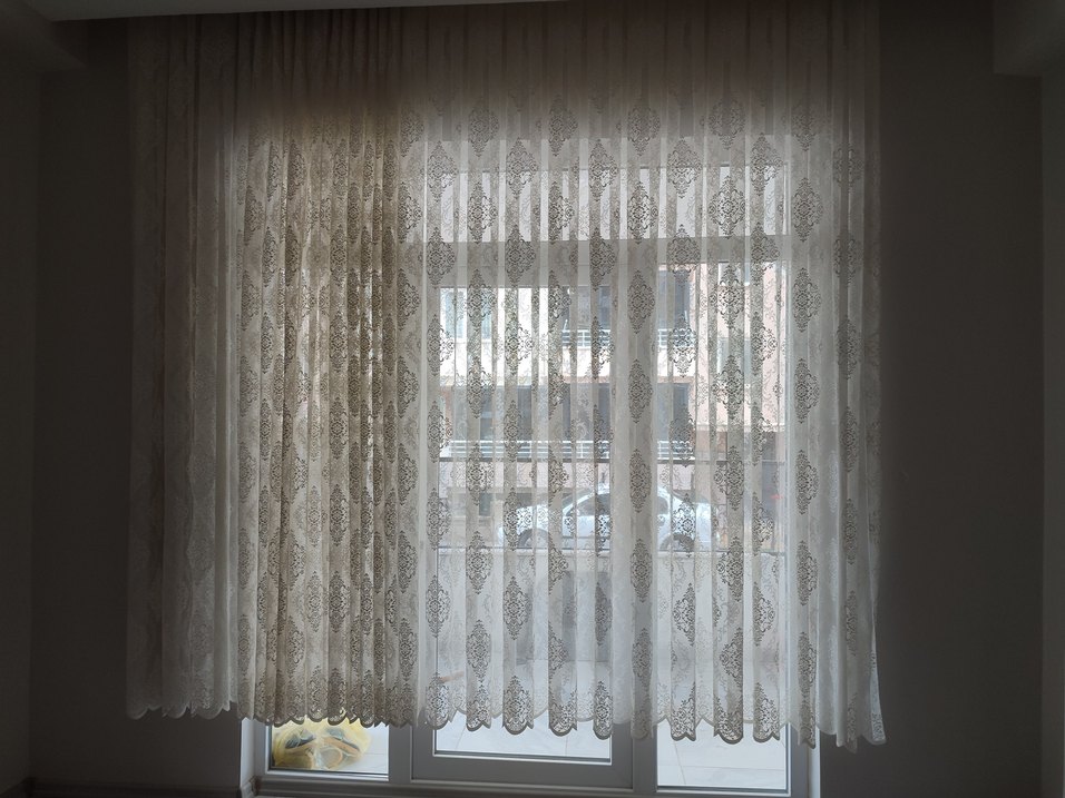 iki adet desenli Tül Perde - Görsel 4