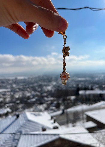 Zincir Detaylı Altın Renk Bohem Anahtarlık - Görsel 2