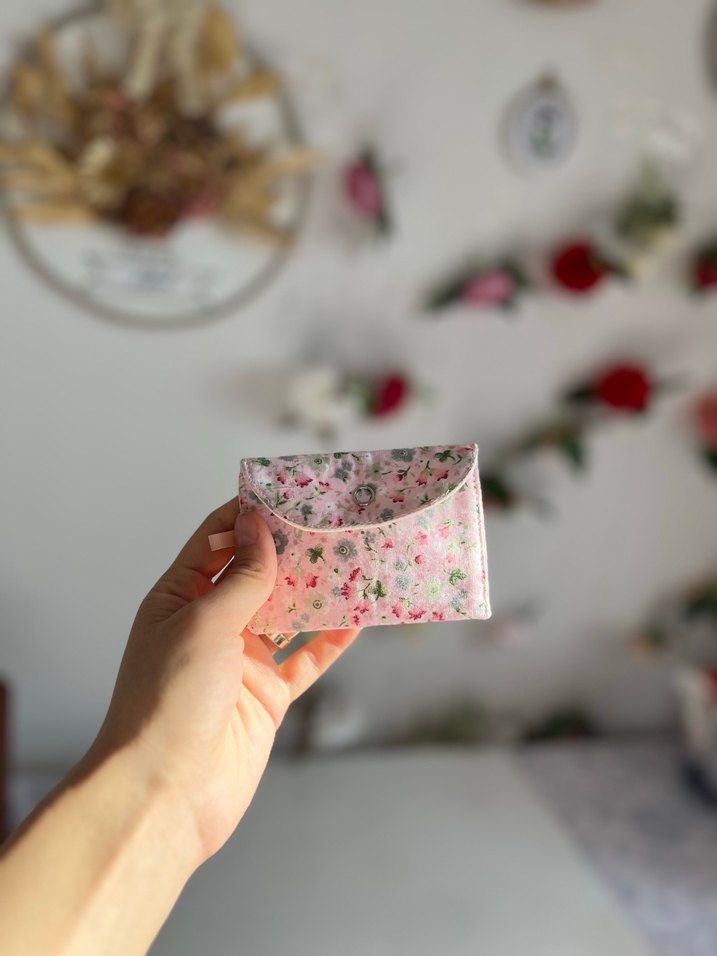 Mini çiçekli Pembe Kadın Cüzdanı - Görsel 4