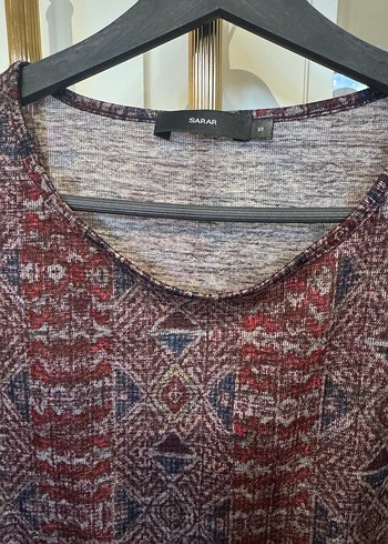 Bohem Bordo Desenli bluz - Görsel 2