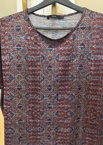 Bohem Bordo Desenli bluz - Görsel 3