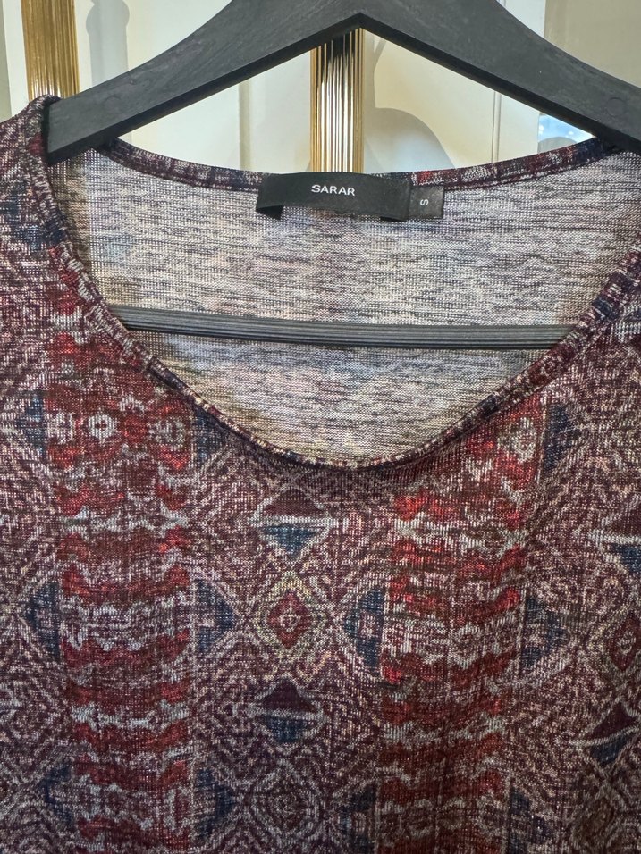 Bohem Bordo Desenli bluz - Görsel 2