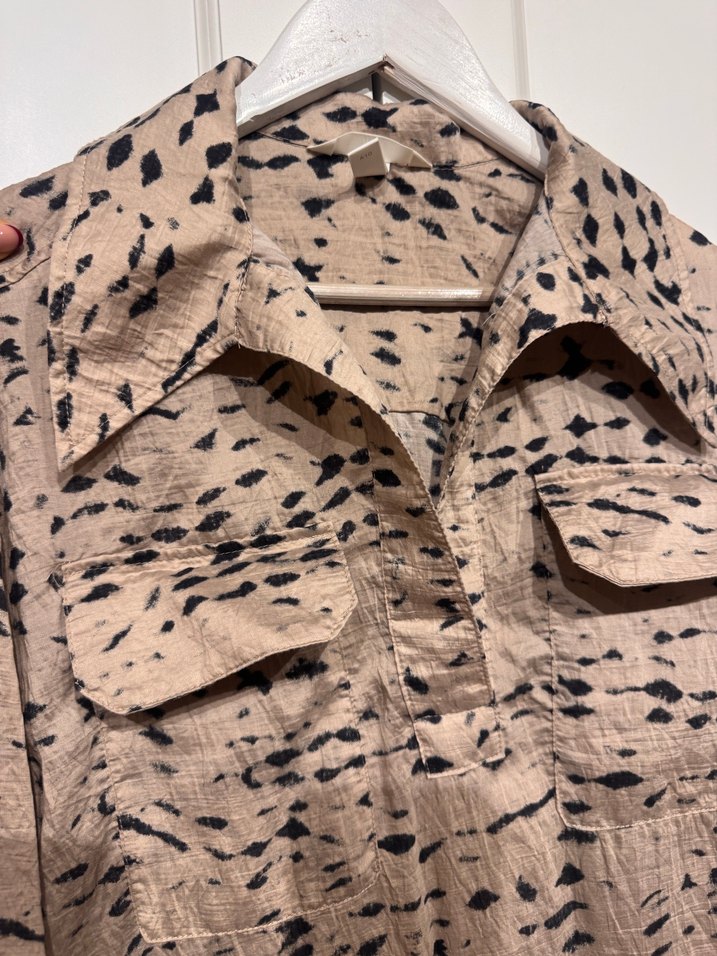 Bej Desenli Uzun elbise - Görsel 2