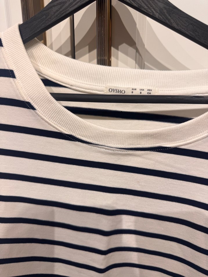 Beyaz Çizgili Kısa Kollu elbise - Görsel 2