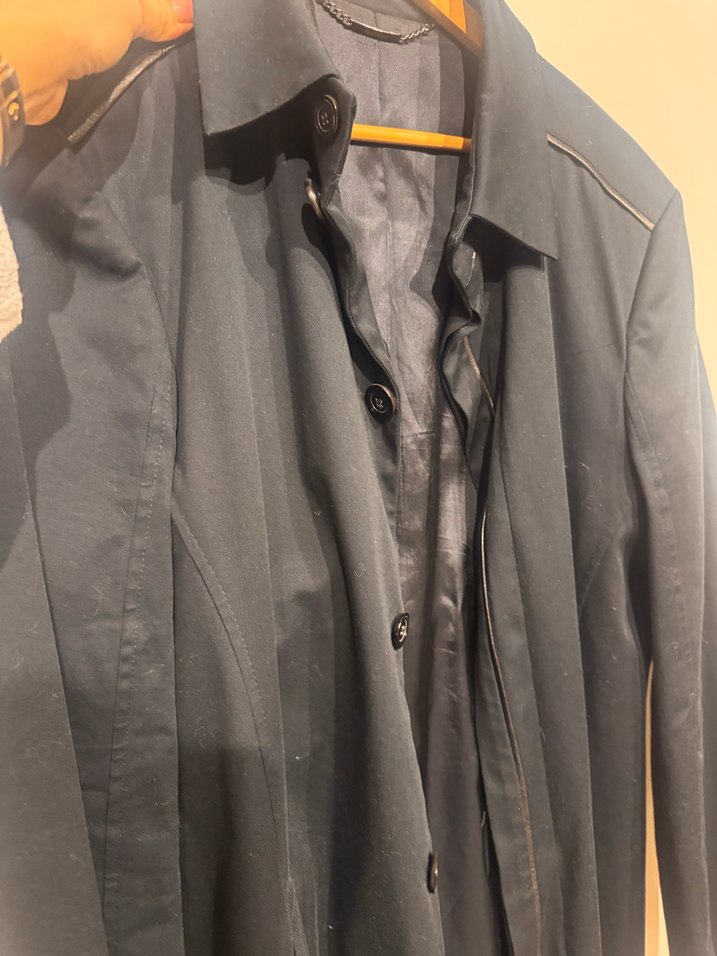 Erkek lacivert Düğmeli Midi trençkot - Görsel 2