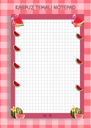 Pembe Karpuz Temalı Notpad