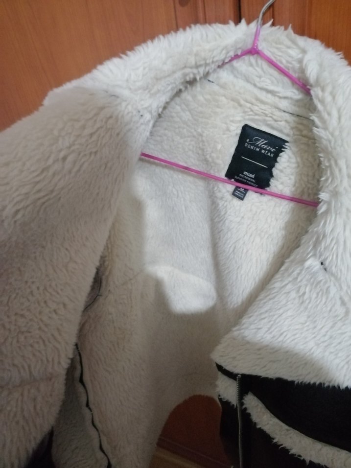 Kürklü Siyah Deri Kadın Kışlık Ceket - Görsel 4