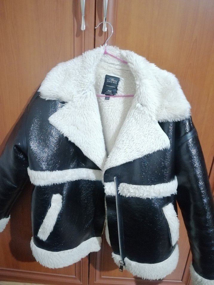 Kürklü Siyah Deri Kadın Kışlık Ceket - Görsel 2